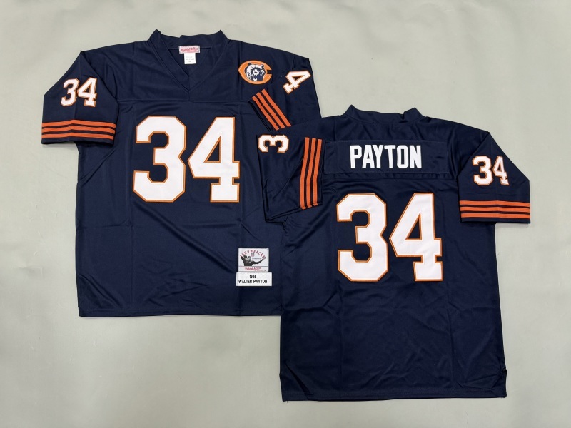Men 2025 Nike Chicago Bears #34 Payton blue Throwback Limited NFL Jersey style 001